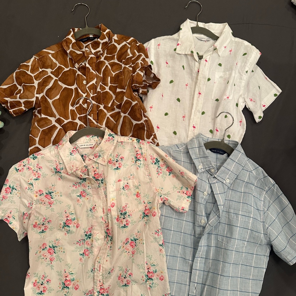 Janie and Jack Set of Four Patterned Short Sleeve Shirts
